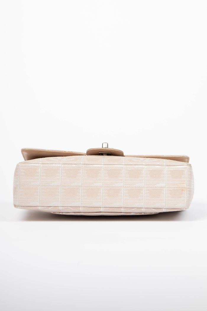 2000s Chanel Beige Travel Line Single Flap Shoulder Bag