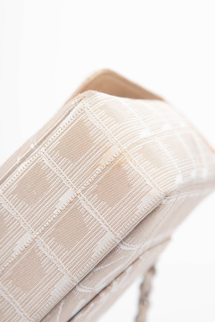 2000s Chanel Beige Travel Line Single Flap Shoulder Bag