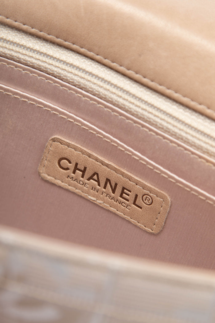2000s Chanel Beige Travel Line Single Flap Shoulder Bag