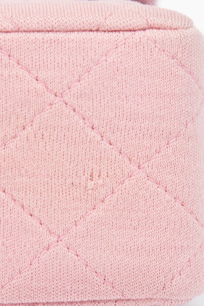 2000s Chanel Pink Jersey Medium Double Flap Shoulder Bag