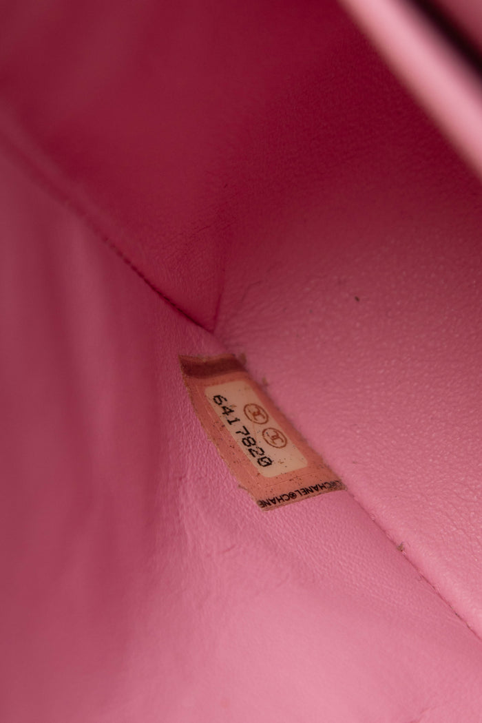2000s Chanel Pink Jersey Medium Double Flap Shoulder Bag