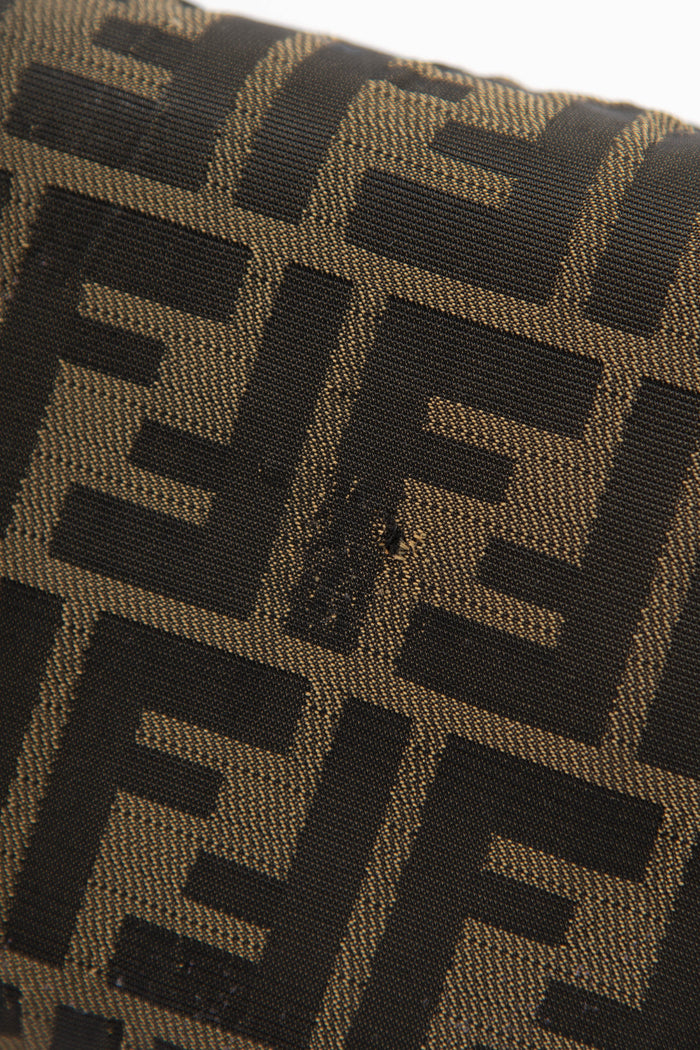 Vintage Fendi Zucca Canvas Cherry Baguette Shoulder Bag