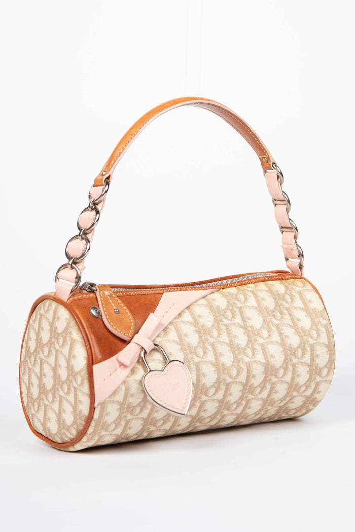 2000s Christian Dior Romantiqué Monogram Barrel Shoulder Bag