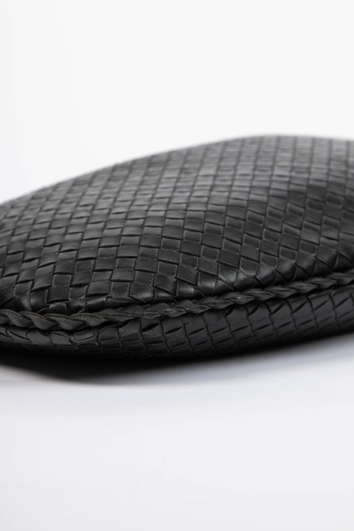 Vintage Bottega Veneta Black Intrecciato Shoulder Bag