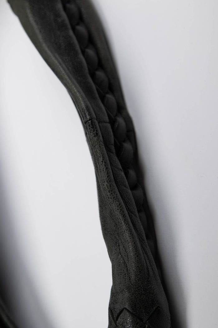 Vintage Bottega Veneta Black Intrecciato Shoulder Bag