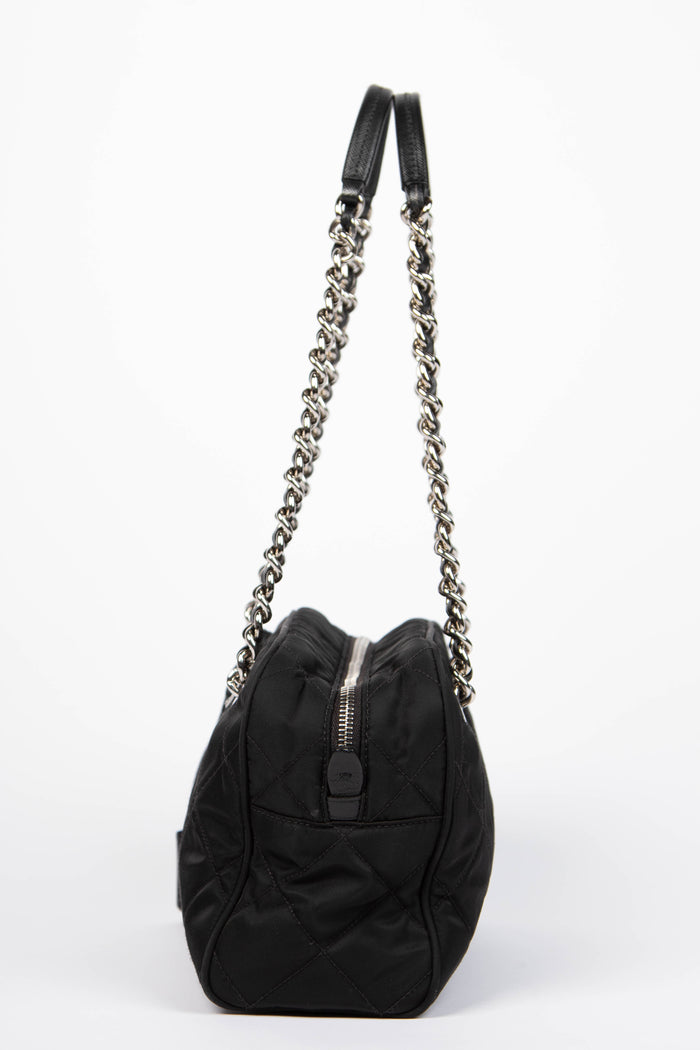 Prada Black Tessuto Nylon Quilted Shoulder Bag