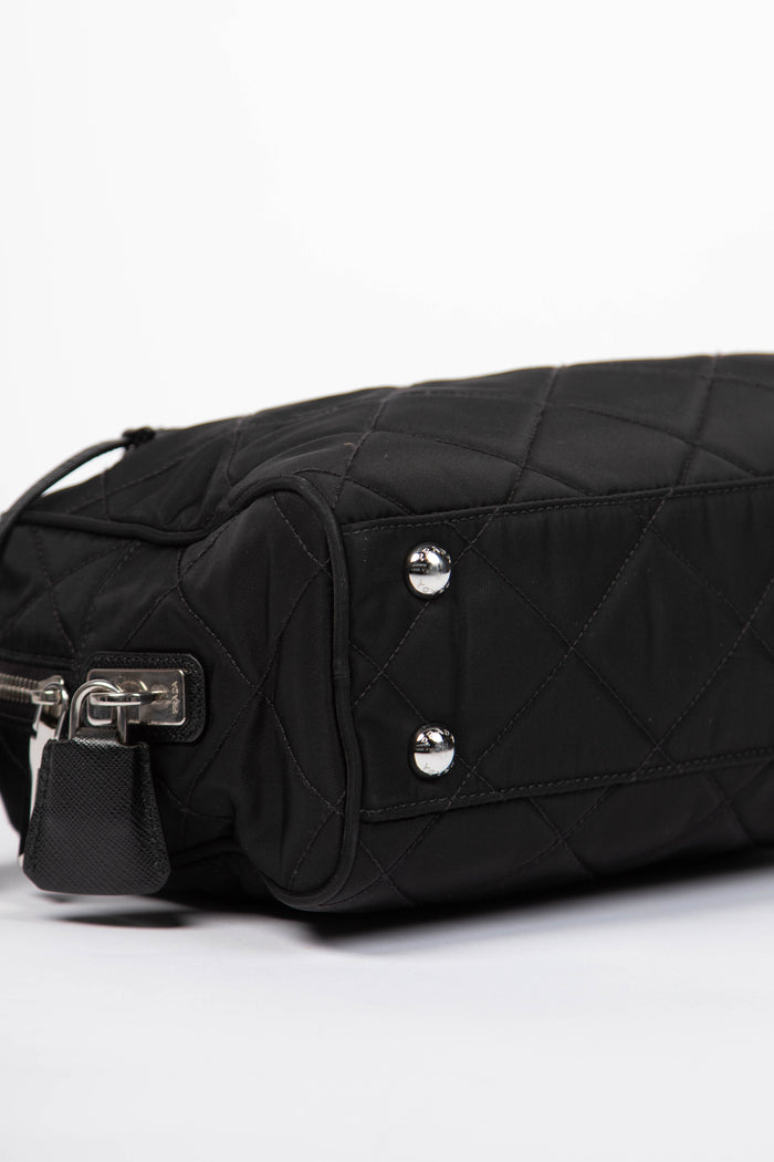 Prada Black Tessuto Nylon Quilted Shoulder Bag