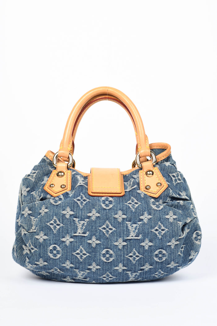 2000s Louis Vuitton Denim Monogram Pleaty Top Handle Bag