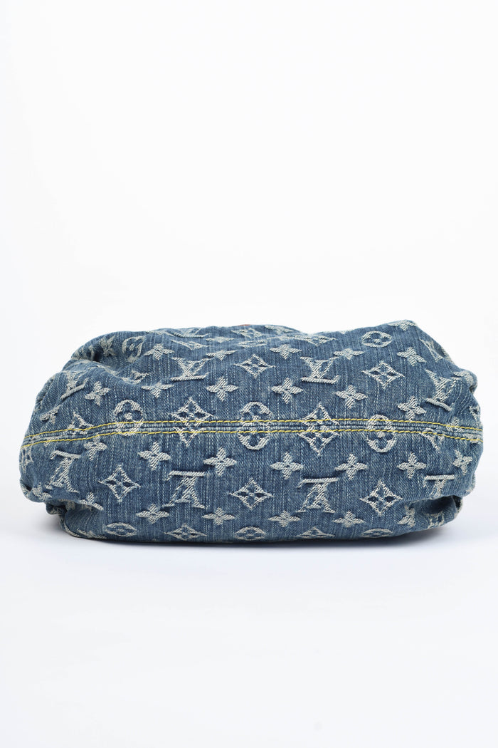 2000s Louis Vuitton Denim Monogram Pleaty Top Handle Bag