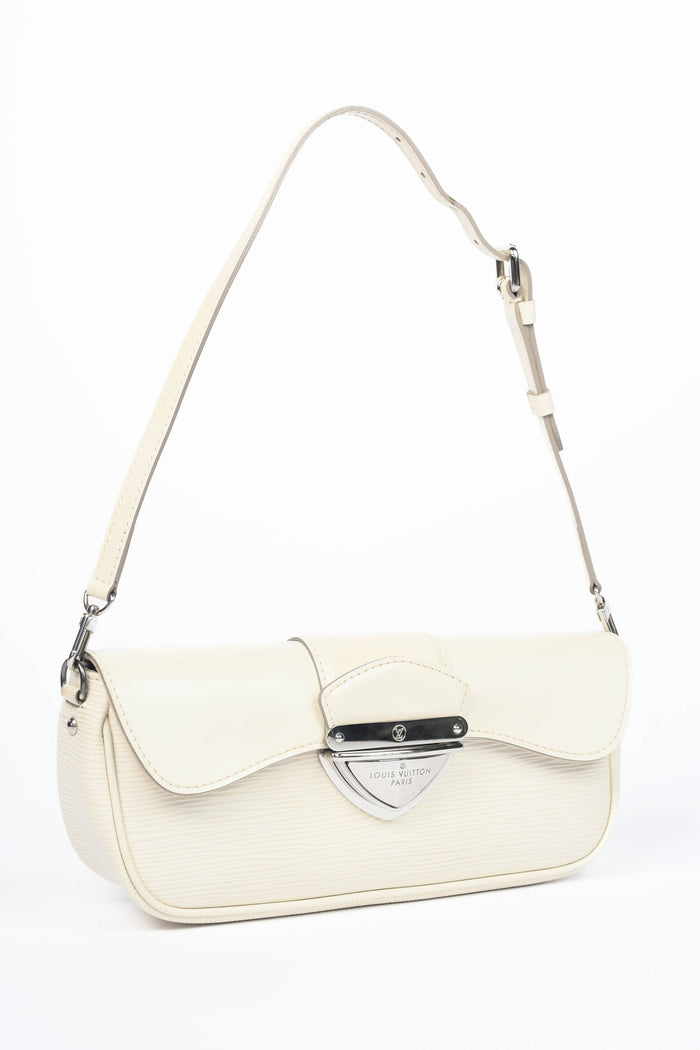 2000s Louis Vuitton White Epi Leather Montaigne Shoulder Bag
