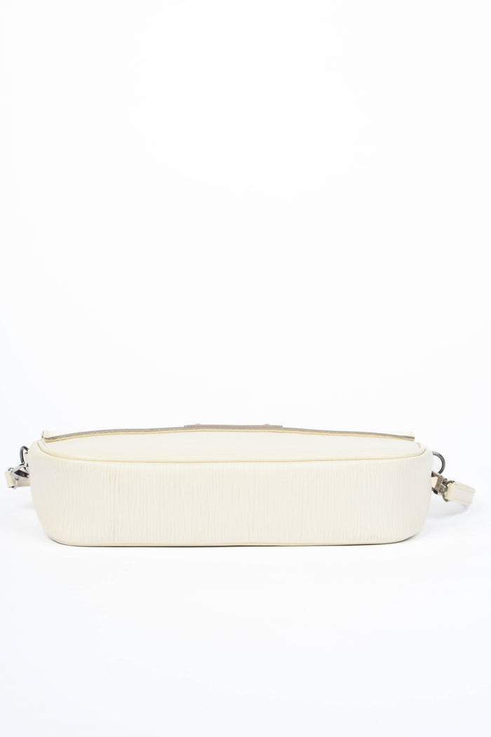 2000s Louis Vuitton White Epi Leather Montaigne Shoulder Bag