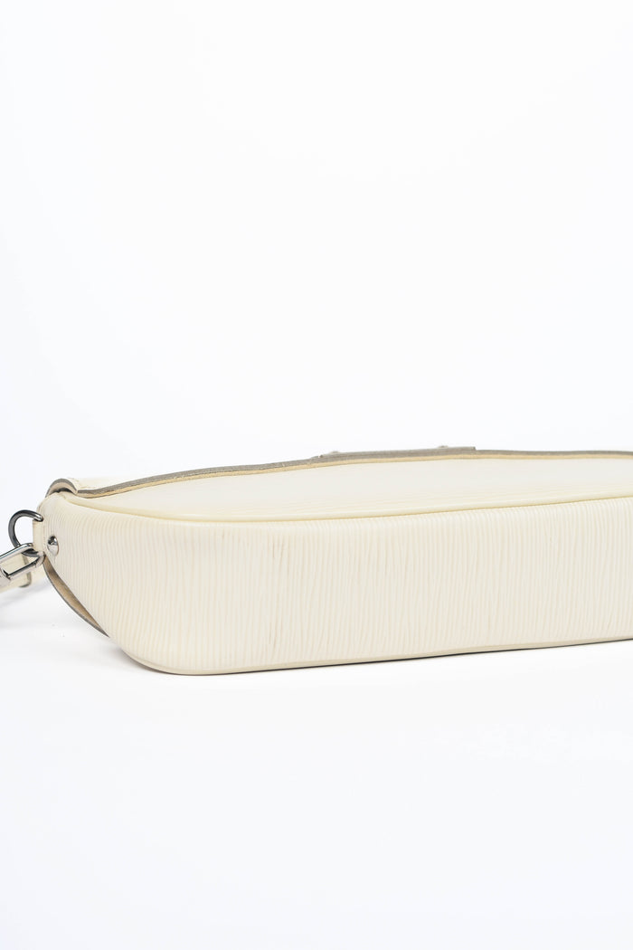 2000s Louis Vuitton White Epi Leather Montaigne Shoulder Bag