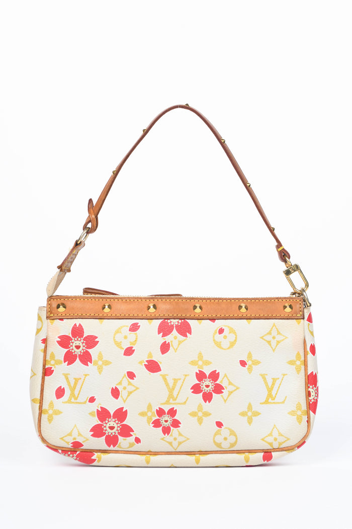 RARE Louis Vuitton x Takashi Murakami Red Cherry Blossom Pochette Accessoires
