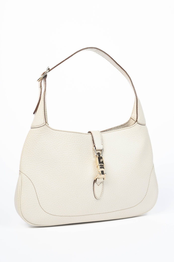 2010s Gucci Cream Grained Leather Jackie Shoulder Bag