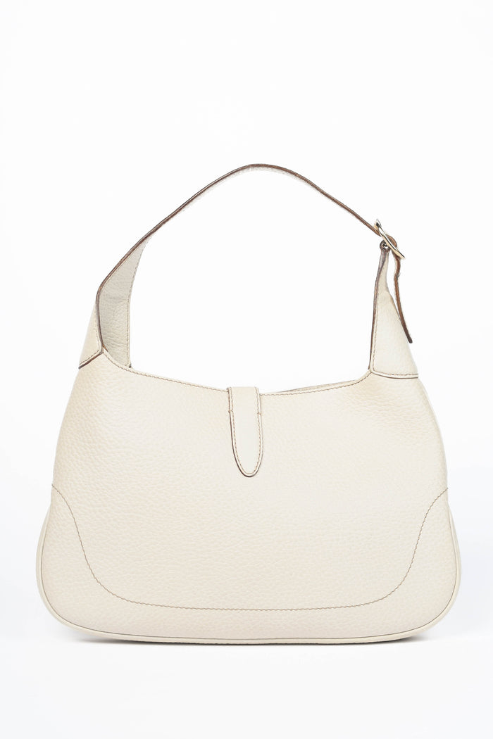 2010s Gucci Cream Grained Leather Jackie Shoulder Bag