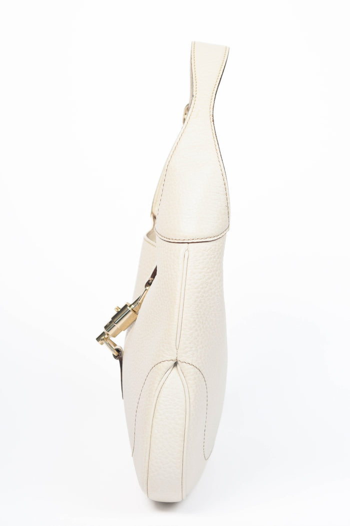2010s Gucci Cream Grained Leather Jackie Shoulder Bag