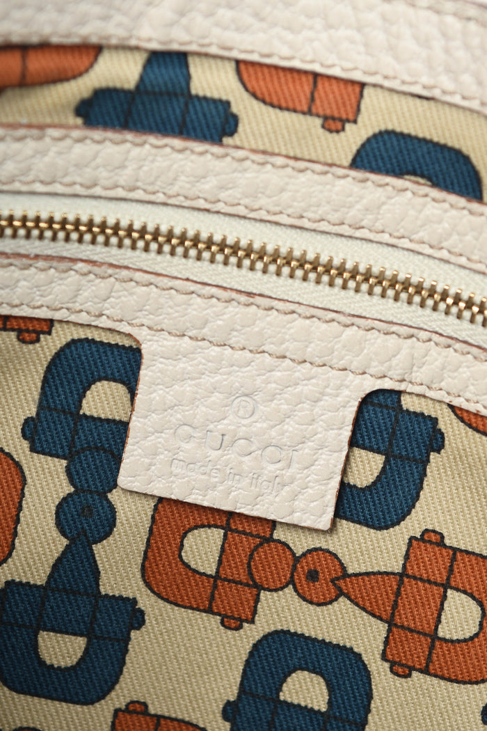 2010s Gucci Cream Grained Leather Jackie Shoulder Bag