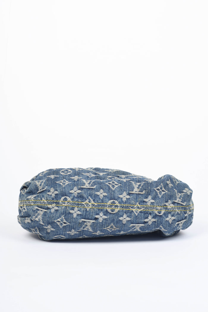 2000s Louis Vuitton Denim Monogram Pleaty Top Handle Bag