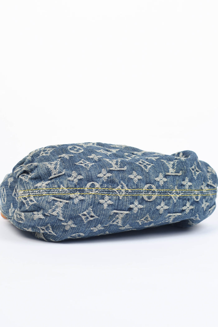 2000s Louis Vuitton Denim Monogram Pleaty Top Handle Bag