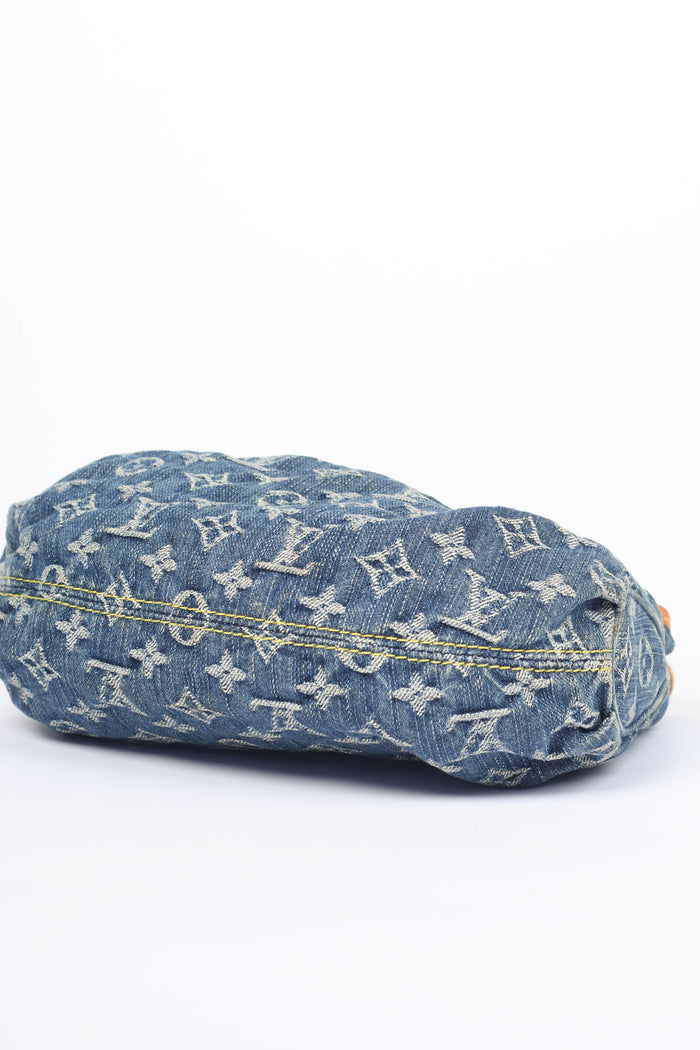 2000s Louis Vuitton Denim Monogram Pleaty Top Handle Bag