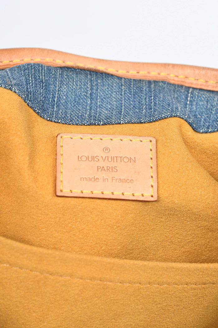 2000s Louis Vuitton Denim Monogram Pleaty Top Handle Bag