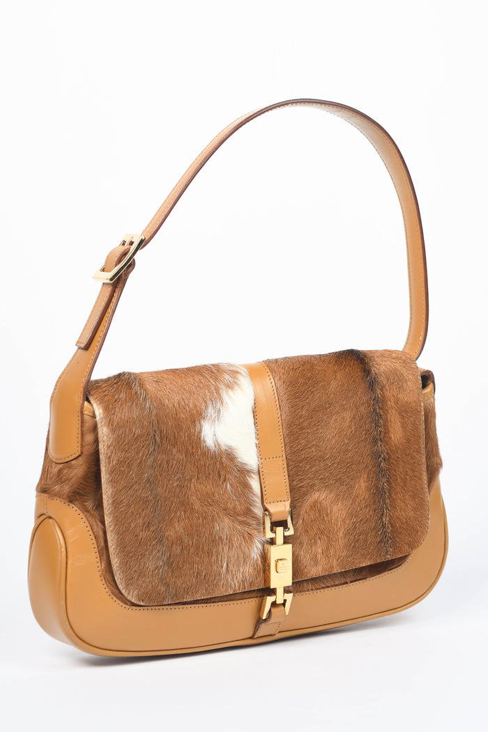 RARE Vintage Gucci Pony Hair Jackie Shoulder Bag