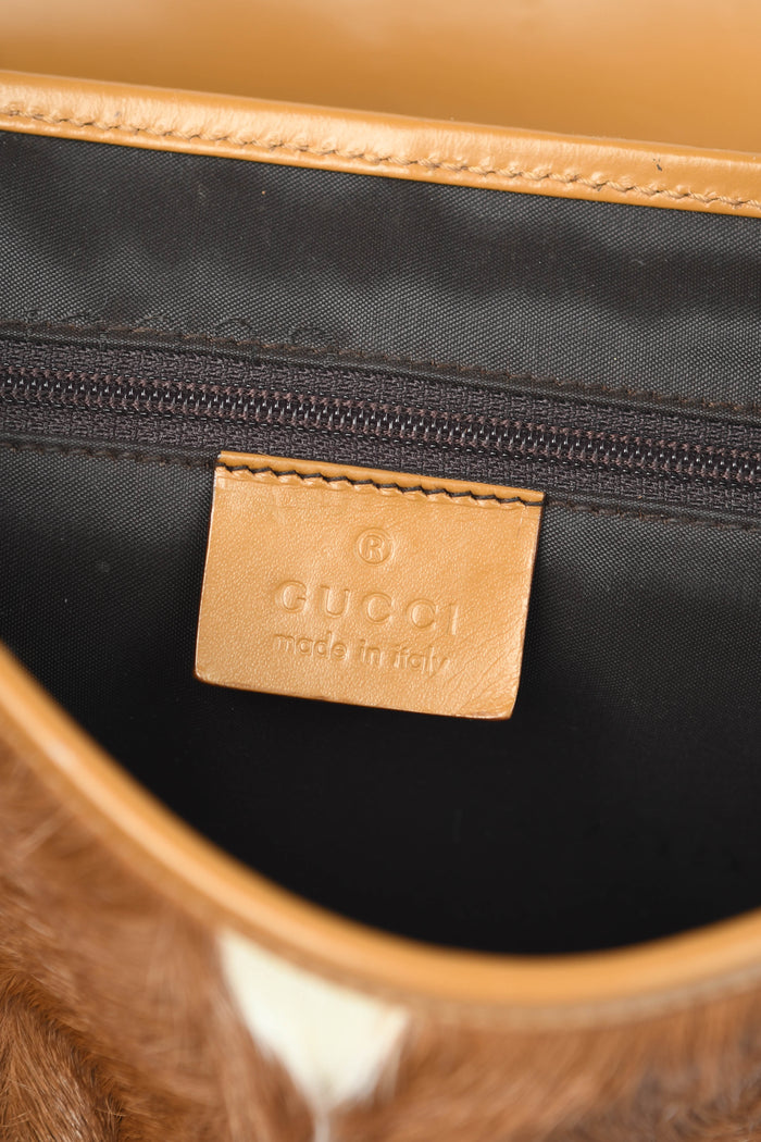 RARE Vintage Gucci Pony Hair Jackie Shoulder Bag