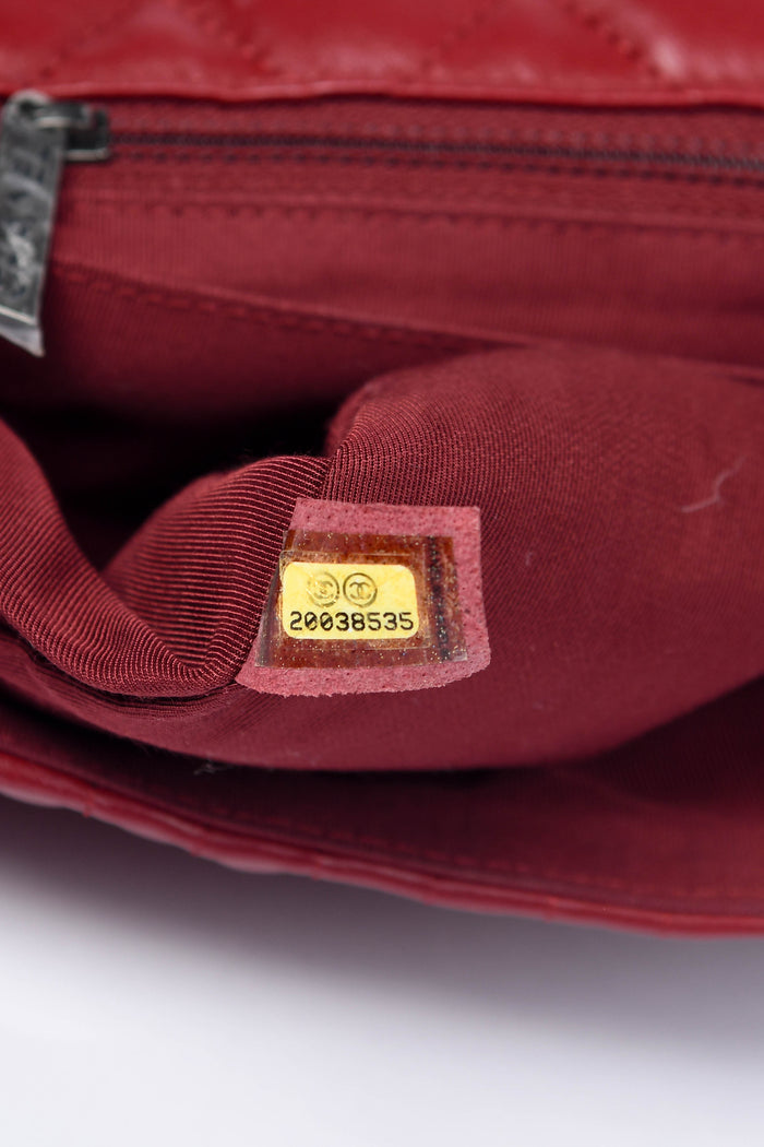 2014 Chanel Red Lambskin Stripes and Stars Single Flap Shoulder Bag