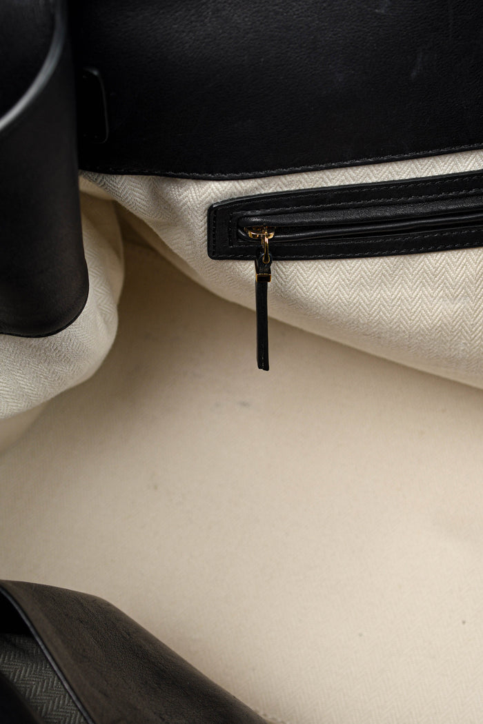 RARE The Row Black Leather Margaux 17 Tote Bag