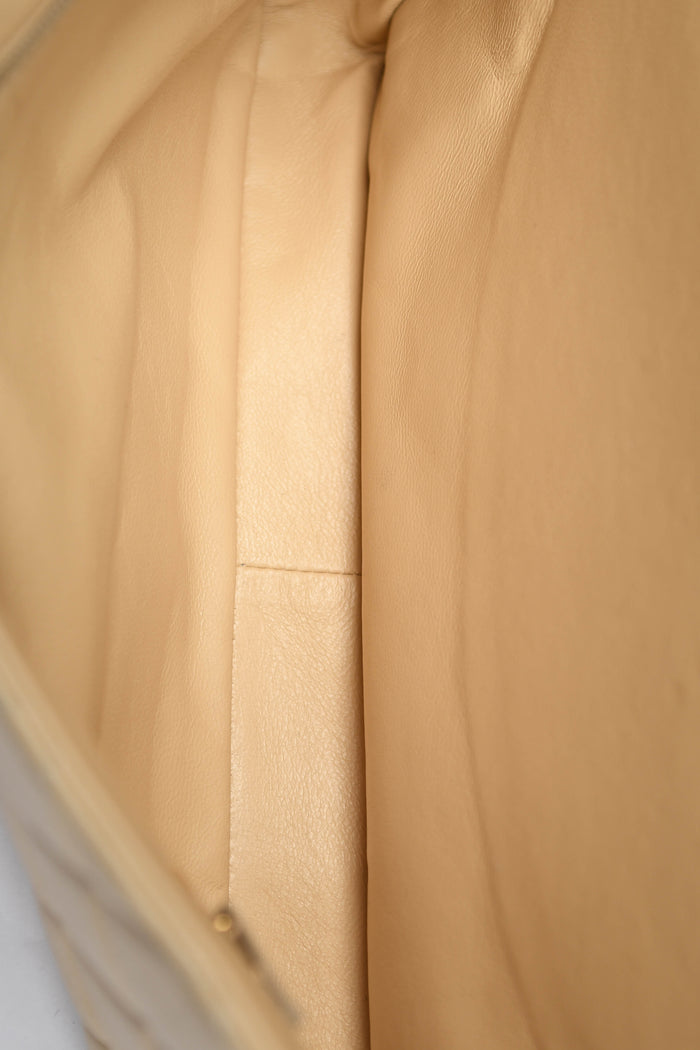 90s Chanel Beige Lambskin Leather Double Faced Flap Bag with 24k GHW