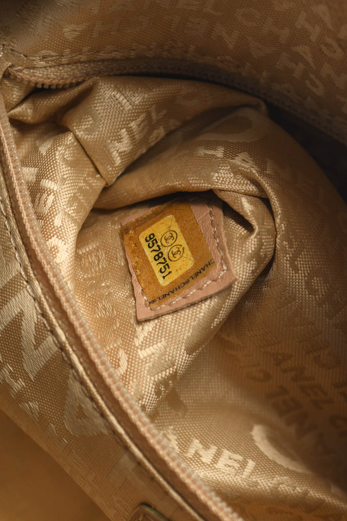 2000s Chanel Beige Canvas CC Small Bowling Bag