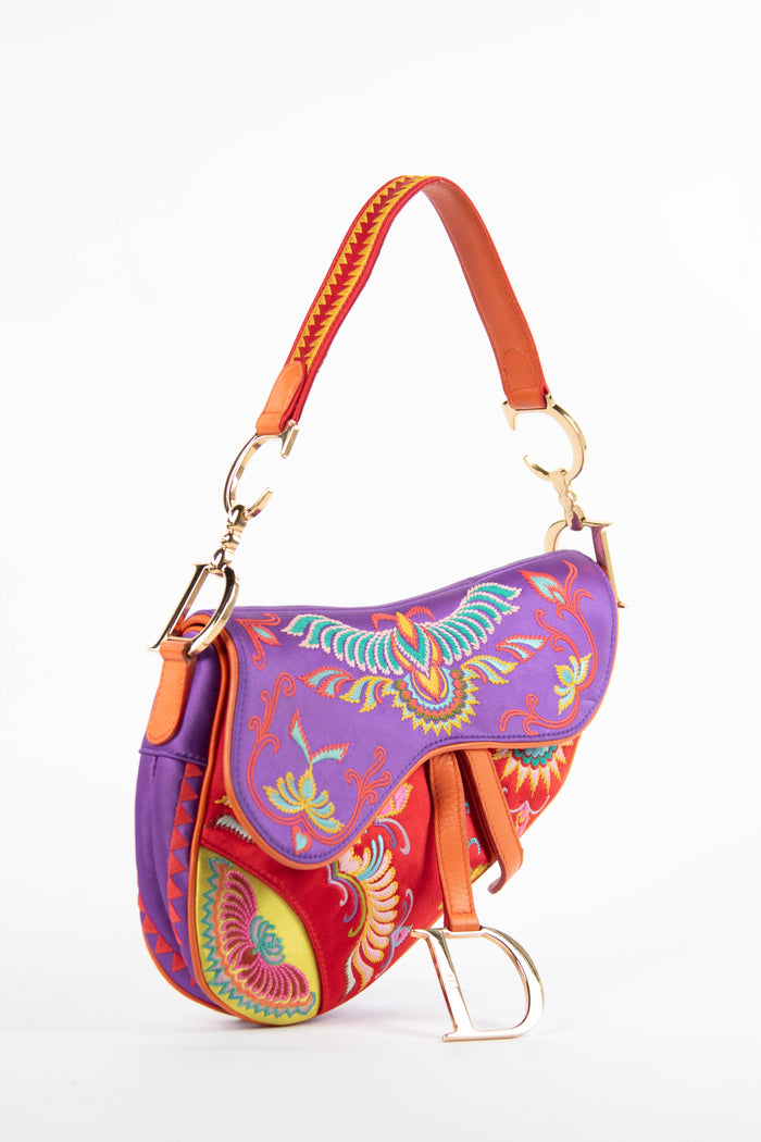 SUPER RARE 2007 Christian Dior Shanghai Embroidered Saddle Bag