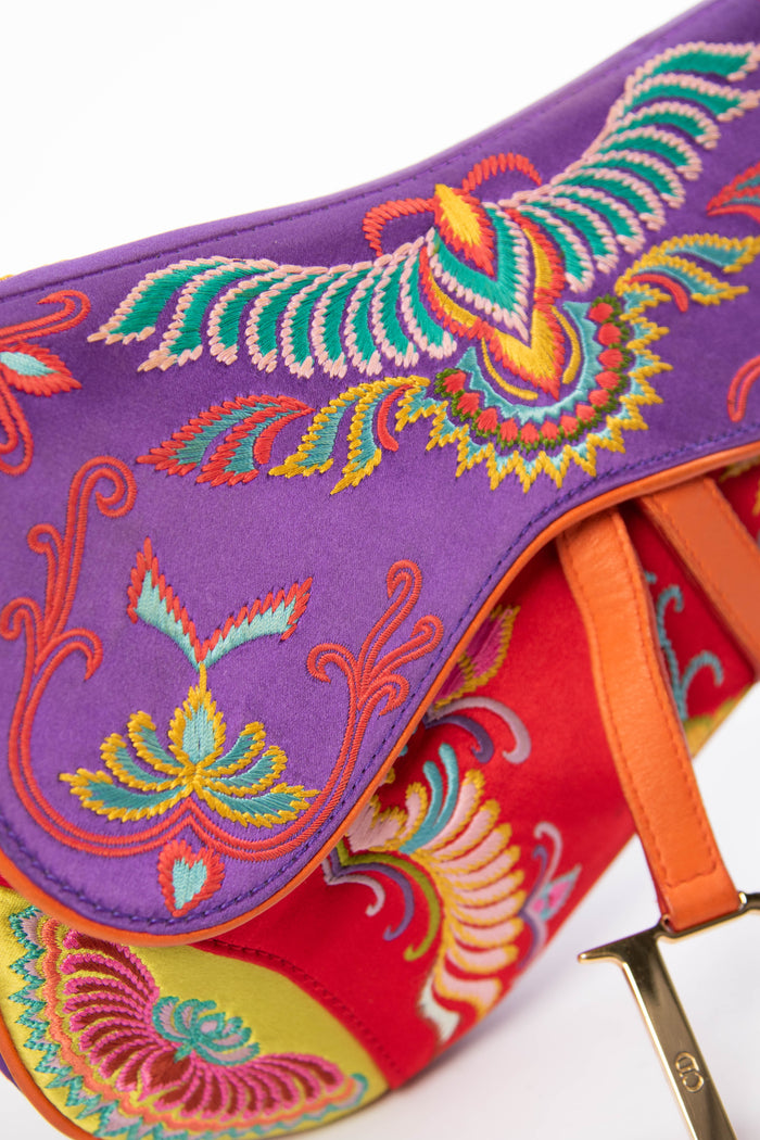 SUPER RARE 2007 Christian Dior Shanghai Embroidered Saddle Bag