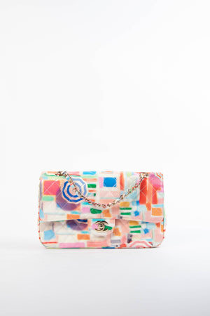 2019 Chanel Umbrella Rainbow Medium Double Flap Shoulder Bag SHW