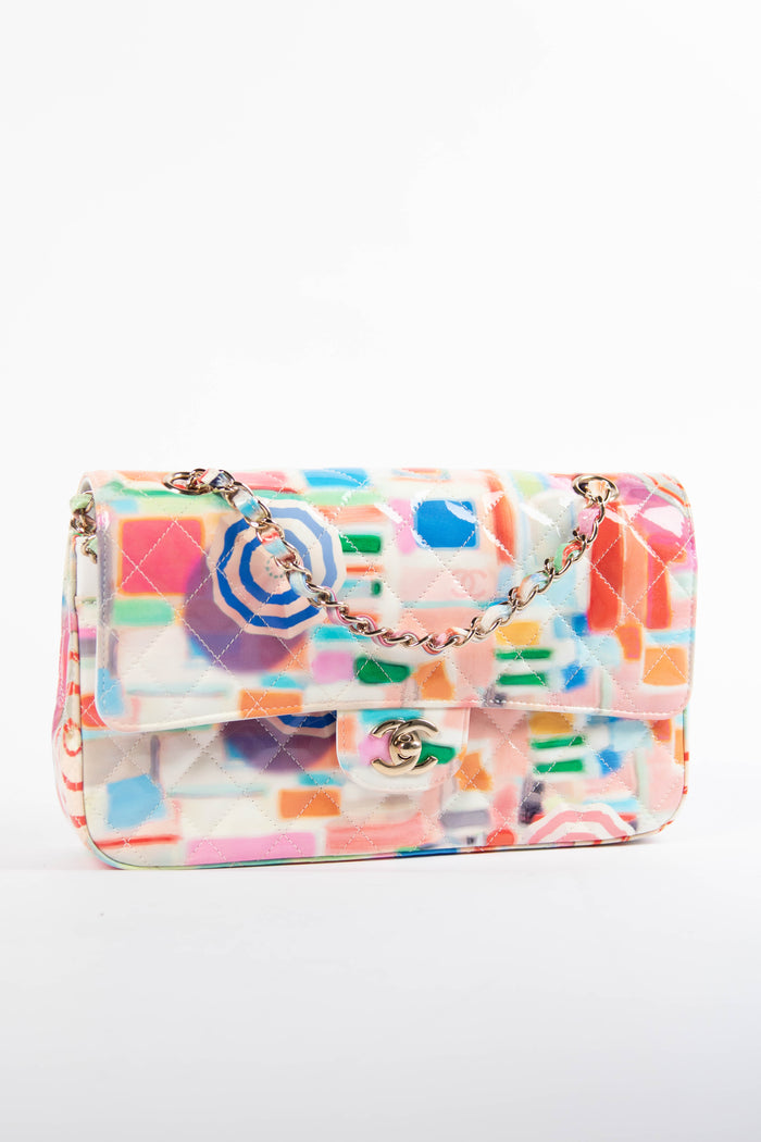 2019 Chanel Umbrella Rainbow Medium Double Flap Shoulder Bag SHW