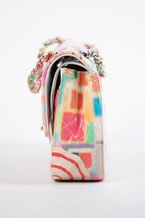 2019 Chanel Umbrella Rainbow Medium Double Flap Shoulder Bag SHW