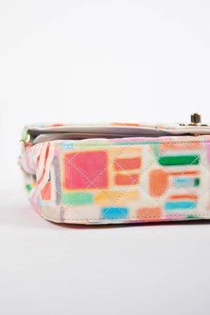 2019 Chanel Umbrella Rainbow Medium Double Flap Shoulder Bag SHW