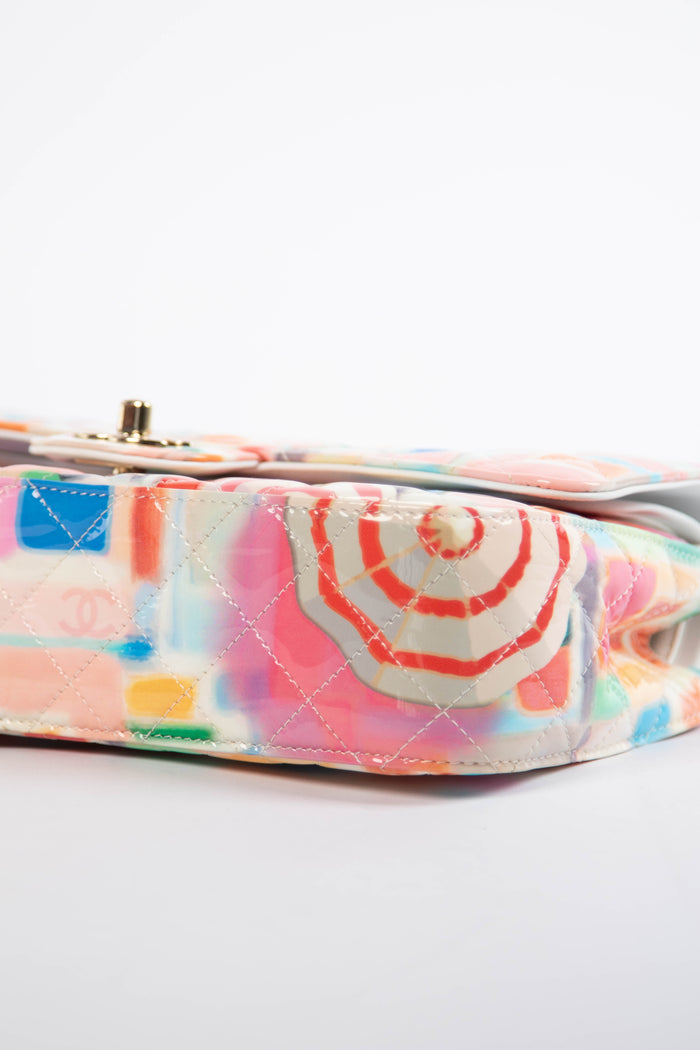 2019 Chanel Umbrella Rainbow Medium Double Flap Shoulder Bag SHW