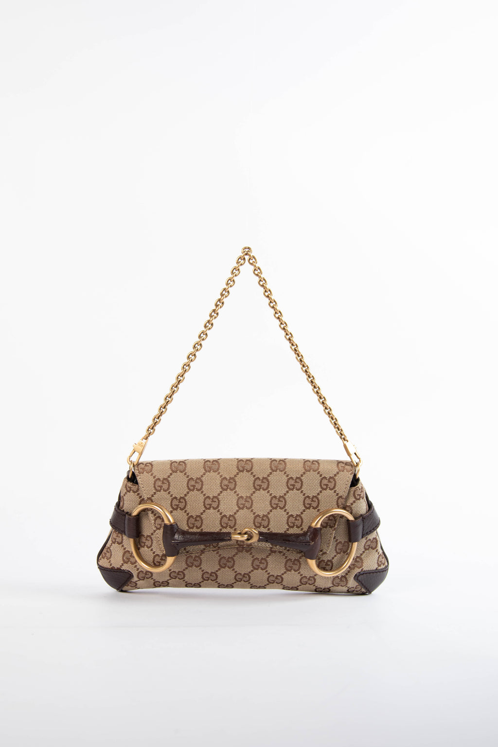 Vintage Gucci GG Classic Monogram Horsebit Shoulder Bag