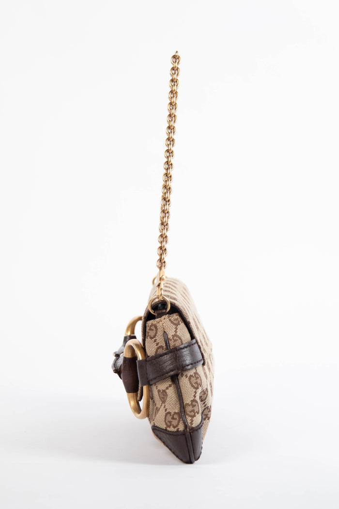 Vintage Gucci GG Classic Monogram Horsebit Shoulder Bag