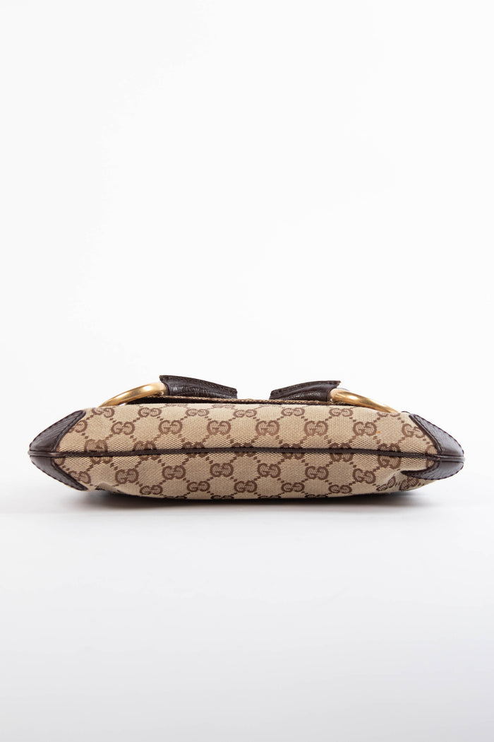Vintage Gucci GG Classic Monogram Horsebit Shoulder Bag