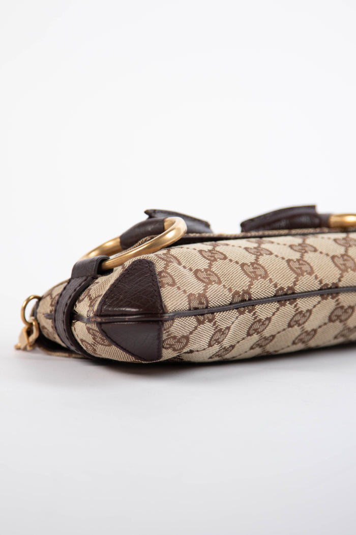 Vintage Gucci GG Classic Monogram Horsebit Shoulder Bag