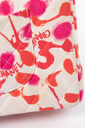 90s Chanel Paint Splatter Single Flap Shoulder Bag