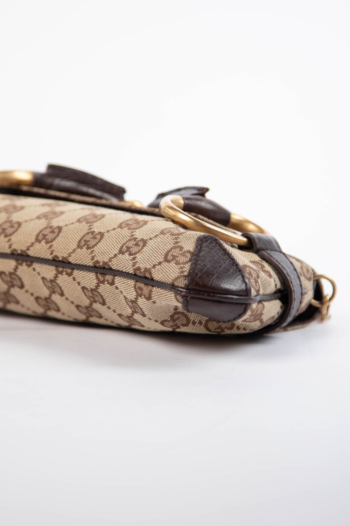 Vintage Gucci GG Classic Monogram Horsebit Shoulder Bag