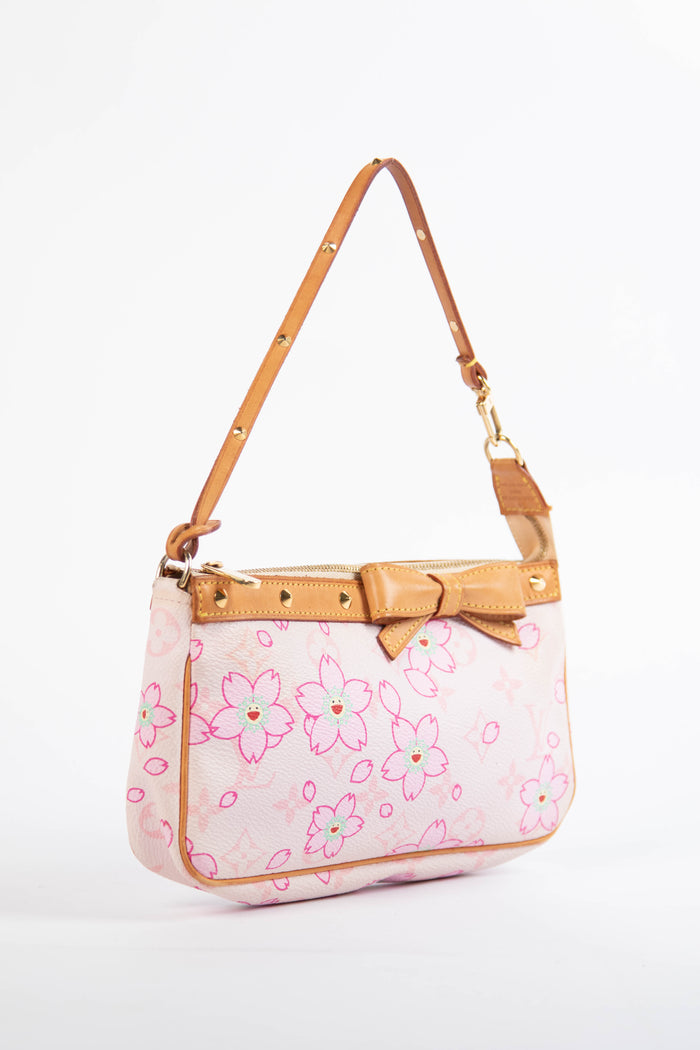 RARE Louis Vuitton x Takashi Murakami Pink Cherry Blossom Pochette Accessoires
