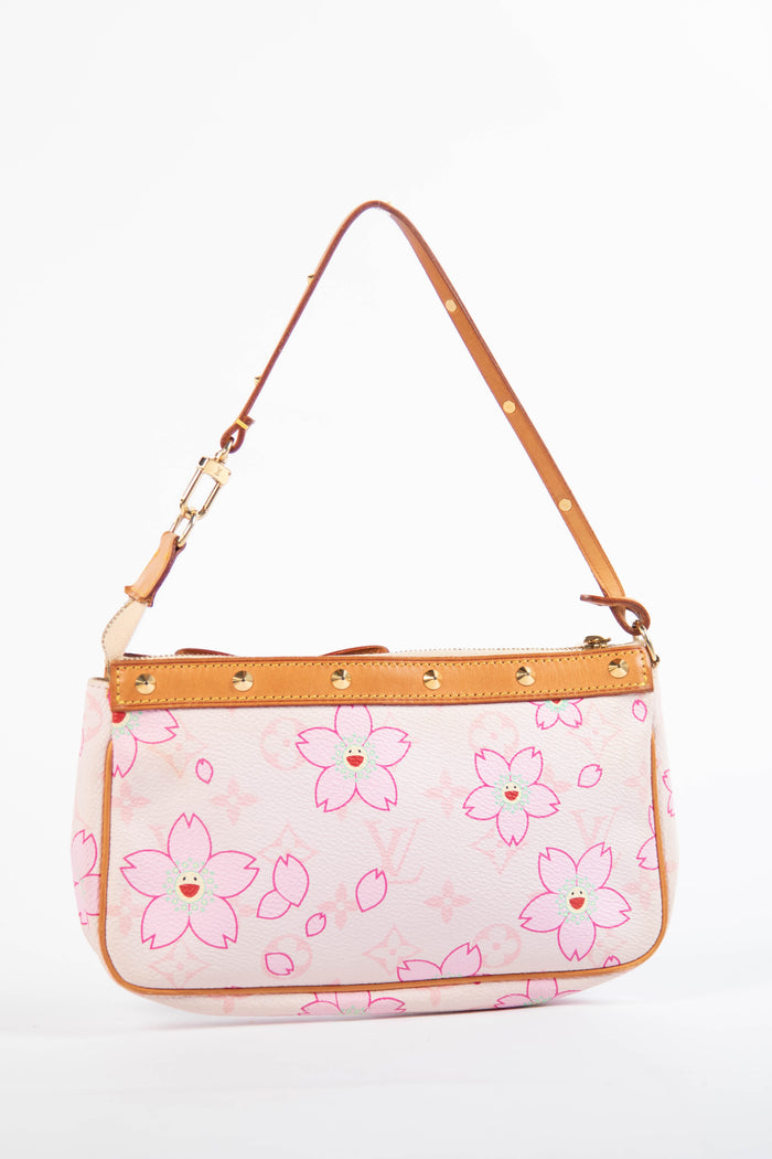 RARE Louis Vuitton x Takashi Murakami Pink Cherry Blossom Pochette Accessoires
