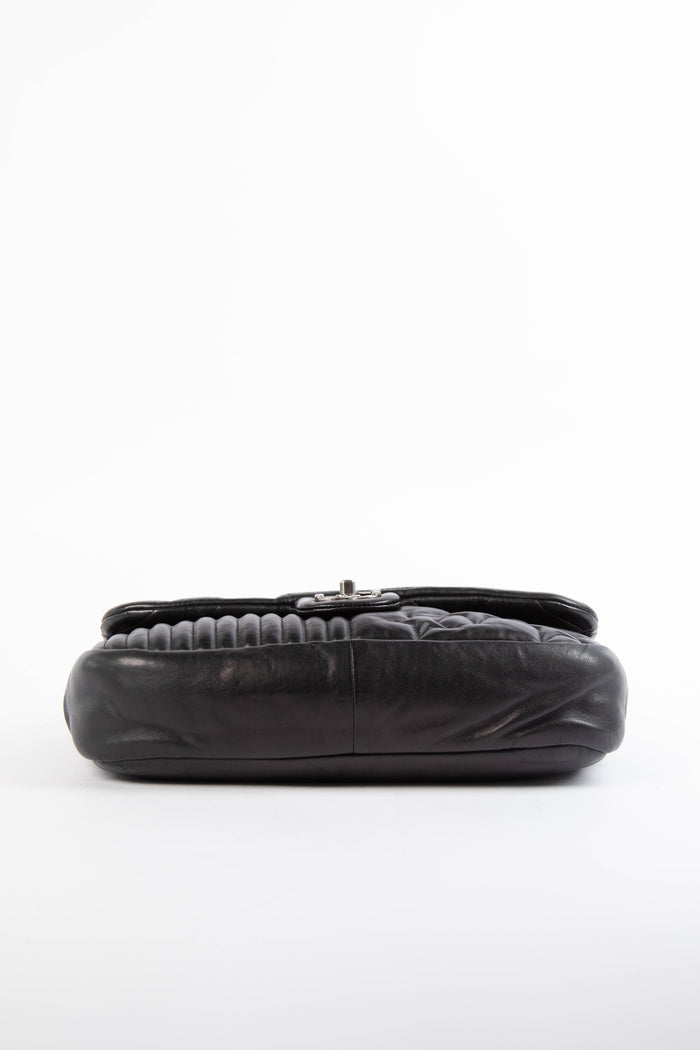 2014 Chanel Black Lambskin Stripes and Stars Single Flap Shoulder Bag