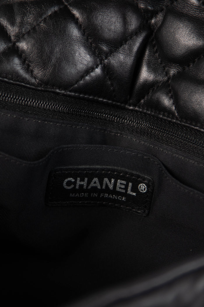 2014 Chanel Black Lambskin Stripes and Stars Single Flap Shoulder Bag