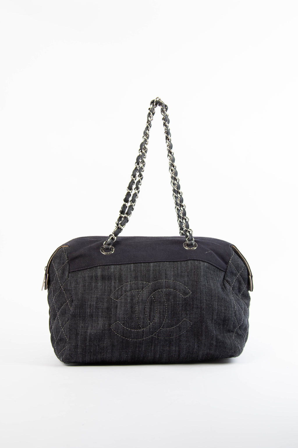 2000s Chanel Denim CC Bowling Bag