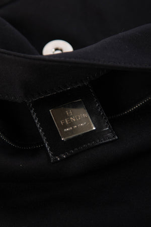 Vintage Fendi Black Neoprene Baguette Shoulder Bag